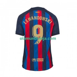 Camisola FC Barcelona Lewandowski 9 Homem Equipamento Primeiro 2022-2023 Manga Curta